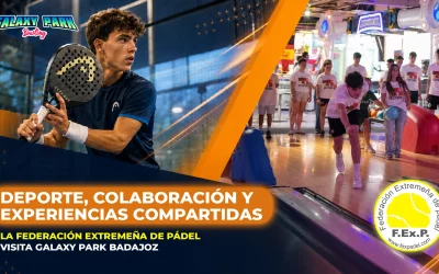 Deporte, colaboración y experiencias compartidas. La Federación Extremeña de Pádel visita Galaxy Park Badajoz