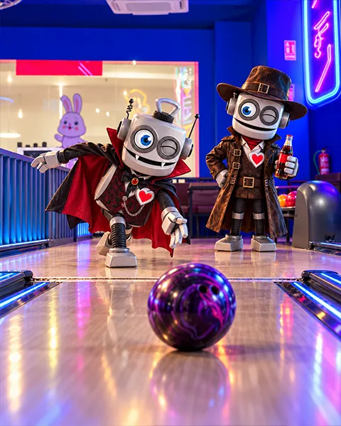 Divertido juego de bolos en Galaxy Park Bowling con personajes coloridos y estimulantes para niños.